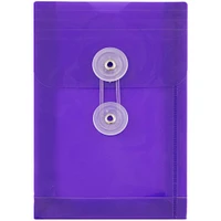 JAM Paper 4.25" x 6.25" Plastic Button & String Tie Closure Envelopes