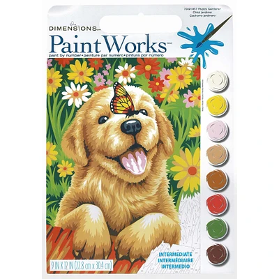 Dimensions® PaintWorks™ Puppy Gardener Paint By Number Kit