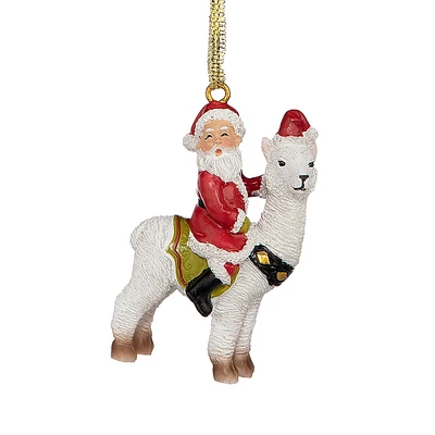 Design Toscano Santa's New Ride Llama Holiday Ornament