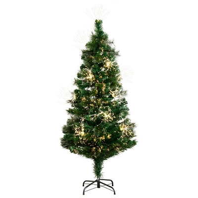 5ft. Fiber Optic Pine Artificial Christmas Tree with Warm White LED Lights