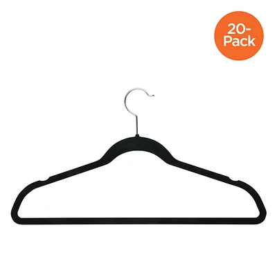 Honey Can Do Black Flocked Suit Hanger, 20ct.