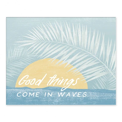 Good Things Come In Waves Sun Tabletop Canvas Accent