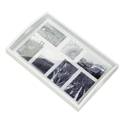19" White Photo Frame Tray