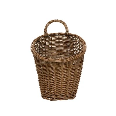 15" Rattan Wall Basket with Handle