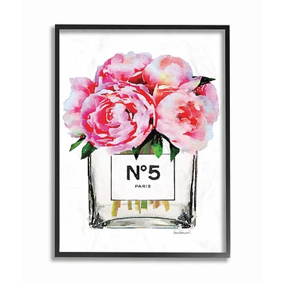 Stupell Industries Glam Pink Peony Arrangement Wall Art in Frame