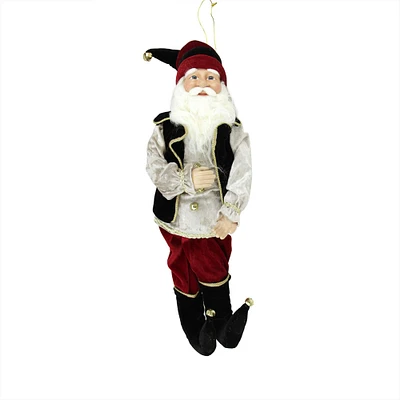 22" Black & Red Poseable Whimsical Elf Christmas Figurine