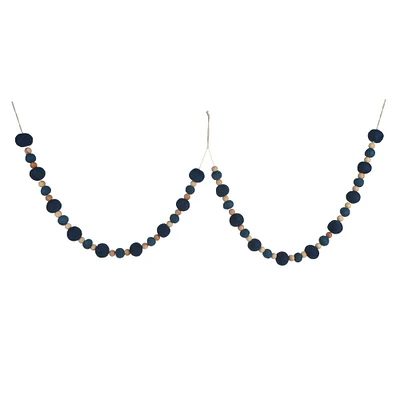 6ft. Blue & Natural Felt Pom Pom Hanukkah Garland by Ashland®