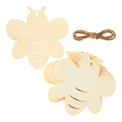 24 Pack: Unfinished Wooden Bee Banner by Make Market®