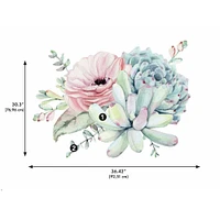 RoomMates Watercolor Floral Succulents Peel & Stick Giant Decals