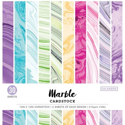 Colorbok® Marble Cardstock Paper Pad, 12" x 12"