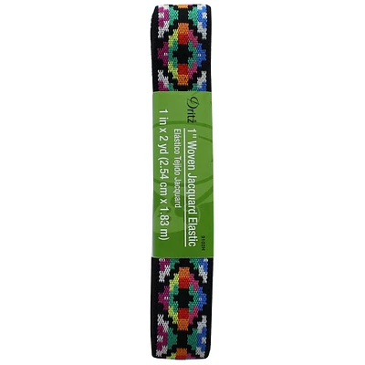 Dritz® 1" Black Multicolored Woven Jacquard Elastic