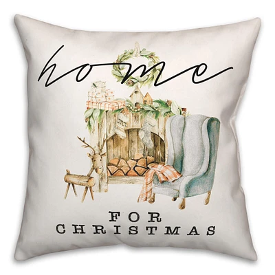 Home For Christmas Quilt Throw Pillow