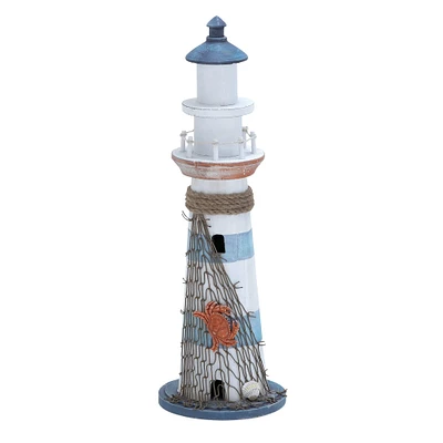 16" Wood Lighthouse Table Accent