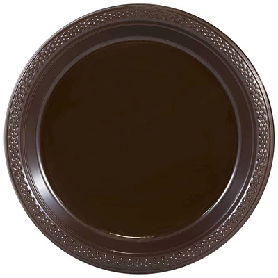 JAM Paper 7" Chocolate Brown Plastic Party Plates, 20ct.