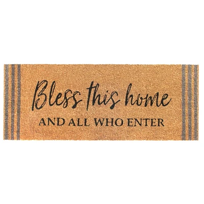 RugSmith Black Bless This Home and All Who Enter Machine Tufted Doormat