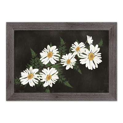 Daisies on Moody Background Framed Print Wall Hanging