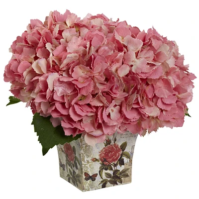 9'' Hydrangea Arrangement in Floral Planter