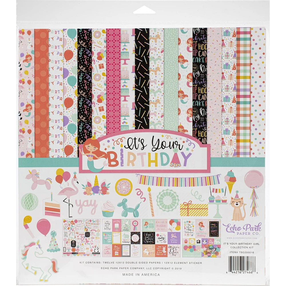 Echo Park™ It's Your Birthday Girl Collection Kit, 12" x 12"