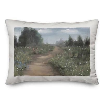 Soft Floral Pathway 14" x 20" Throw Pillow