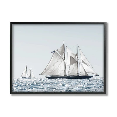 Stupell Industries Traditional Sailboat Vessel Boat on Water Photography Framed Wall Art