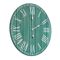 Elegant Designs 23" Wood Plank Coastal Wall Clock