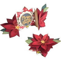 Sizzix® Thinlits® Poinsettia Fold-A-Long Card Die Set by Jen Long®