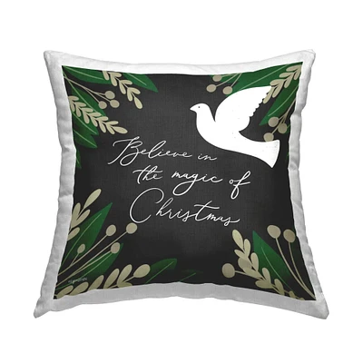 Stupell Industries Magic of Christmas White Dove Throw Pillow