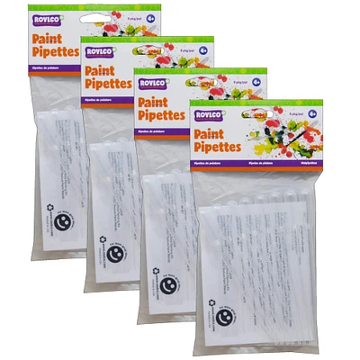 Roylco® 6” Clear Paint Pipettes, 4 Pack Bundle