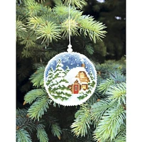 Crystal Art Christmas Tree Toy Plastic Canvas Counted Cross Stitch Kit Set Of Pictures Winter Evening