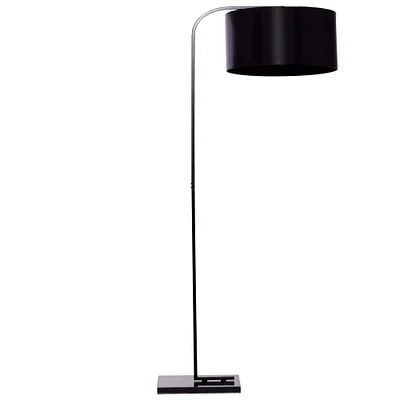 Black Metal Traditional Floor Lamp, 64" x 16" x 29"