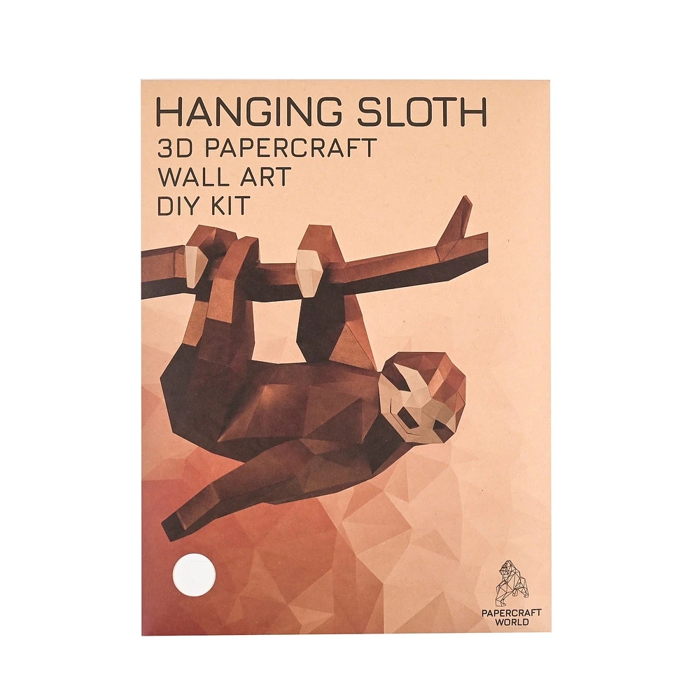 PaperCraft World 3D PaperCraft Hanging Sloth Wall Art DIY Kit