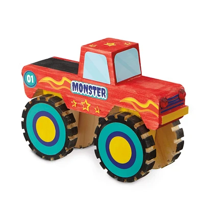 12 Pack: Monster Truck Color-In 3D Wood Puzzle by Creatology™