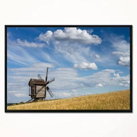 Designart - Cloudy Sky and Windmill Summer day