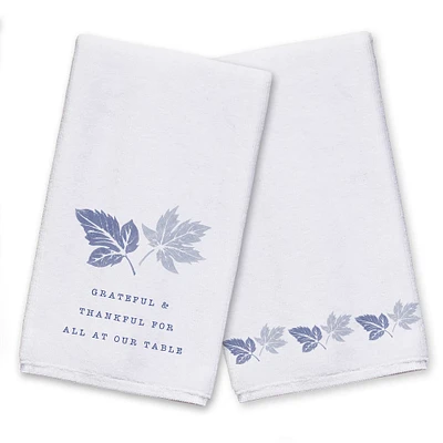 Grateful & Thankful Blue Tea Towel Set