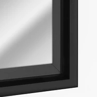 Head West® Glossy Black Rectangular Edge-to-Edge Float Framed Accent Wall Mirror