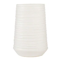 CosmoLiving by Cosmopolitan 7" White Porcelain Contemporary Vase