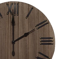 Elegant Designs Handsome 21" Farmhouse Wood Wall Clock