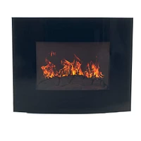 Hastings Home 25.5" Black Curved Electric Fireplace
