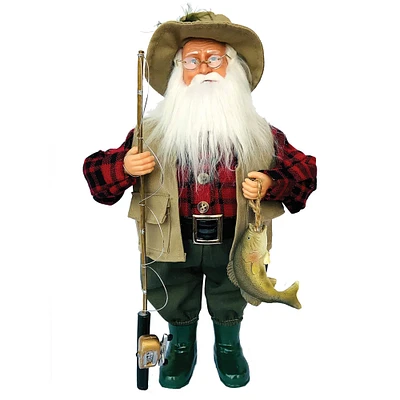 Santa's Workshop 15" Bass Fishing Claus