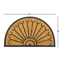 RugSmith Natural & Black Half-Round Molded Rubber & Coir Doormat