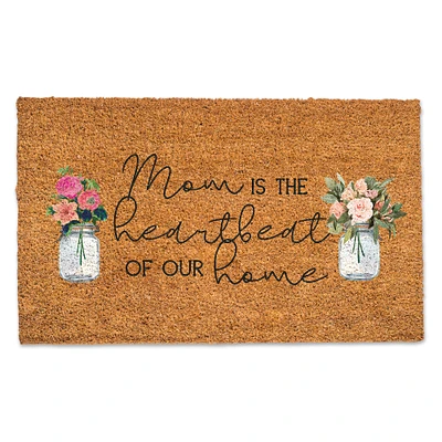 Mom is the Heartbeat of Our Home Doormat