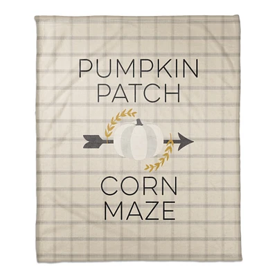 Multicolor Pumpkin Patch Corn Maze Fleece Blanket