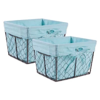 DII® Aqua Lined Chicken Wire Basket Set