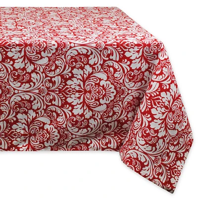 Tango Red Damask Tablecloth 60" x 84"
