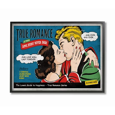 Stupell Industries True Romance Comic Retro Black Framed Wall Art