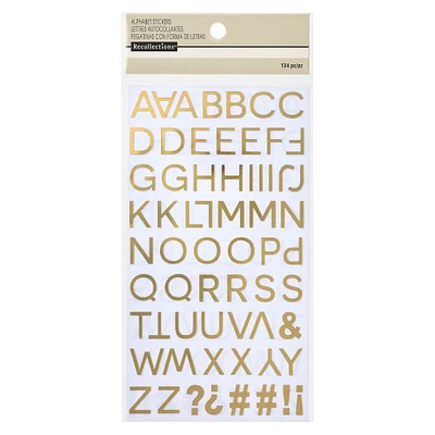 12 Pack: Gold Foil Thin Alphabet Stickers by Recollections™