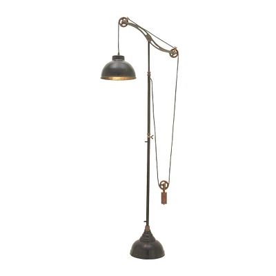 79" Black Metal Industrial Floor Lamp