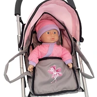 Dimian Bambolina 11.5" Soft Baby Doll with Carrier Cot