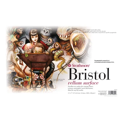 Strathmore® 500 Series Sequential Art Bristol Vellum Paper Pad, 11" x 17"