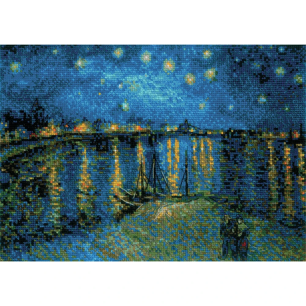 RIOLIS Van Gogh's Starry Night Over Rhone Cross Stitch Kit